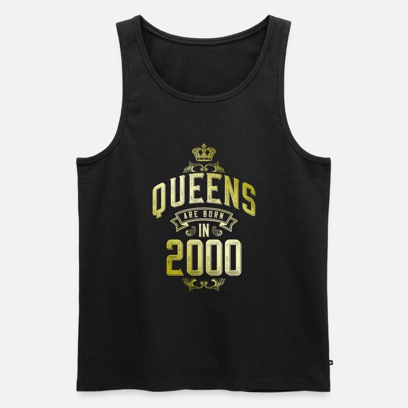 Queens born in 2000 - Männer Premium Bio Tank Top - Schwarz