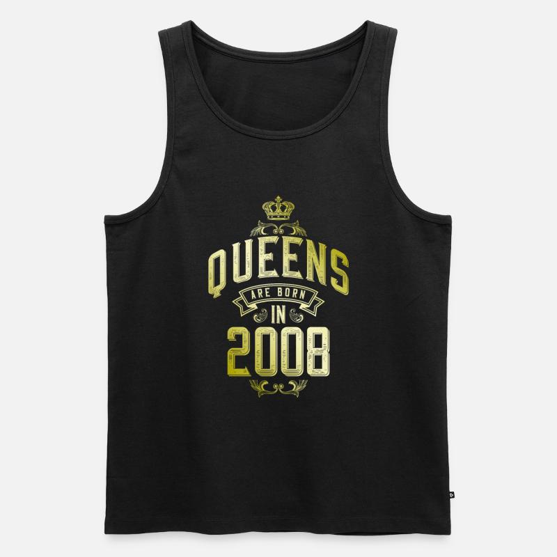 Queens born in 2008 - Männer Premium Bio Tank Top - Schwarz