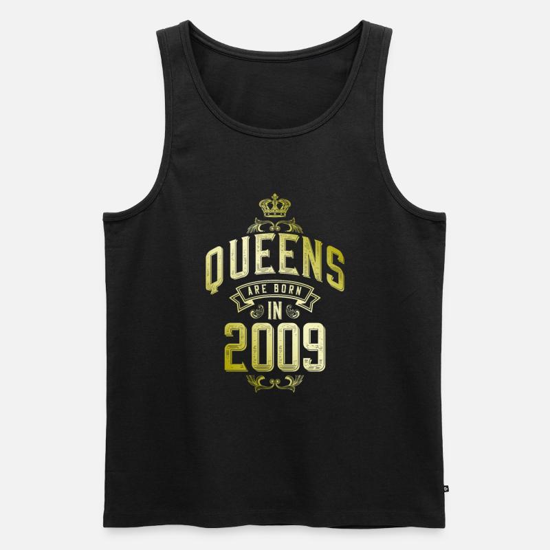 Queens born in 2009 - Männer Premium Bio Tank Top - Schwarz