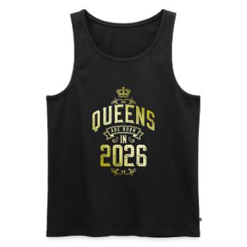 Queens born in 2026 - Men's Premium Organic Tank Top - black - Front - AI Model Male 178 light (178cm)