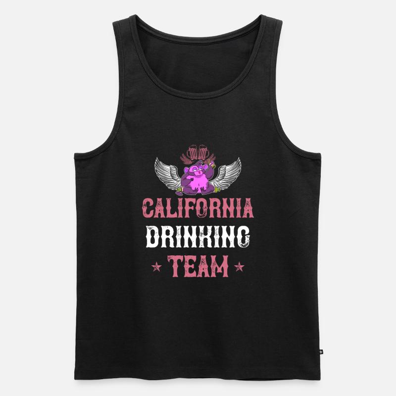California Drinking Team - Männer Premium Bio Tank Top - Schwarz