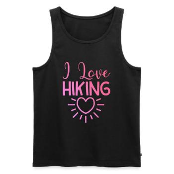 I love hiking - Men's Premium Organic Tank Top - black - Front - Michal (187cm)