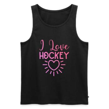 J’adore le hockey - Débardeur bio Premium Homme - noir - Devant - Michal (187cm)