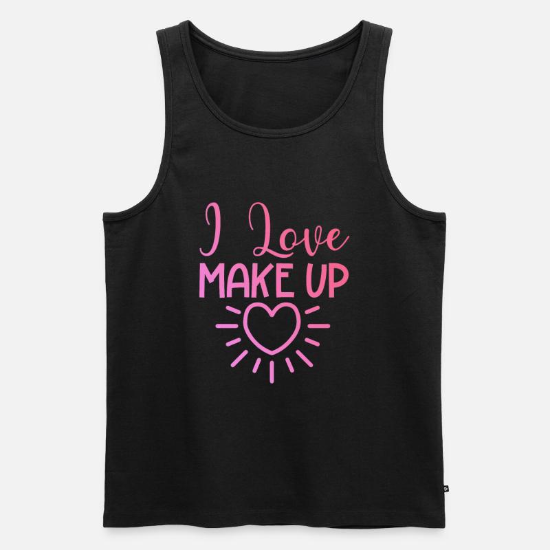 Ich liebe Make up - Männer Premium Bio Tank Top - Schwarz