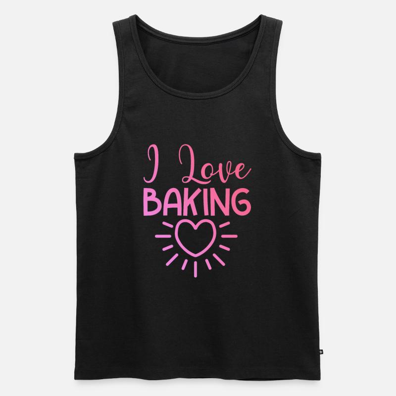 Ich liebe Backen - Männer Premium Bio Tank Top - Schwarz