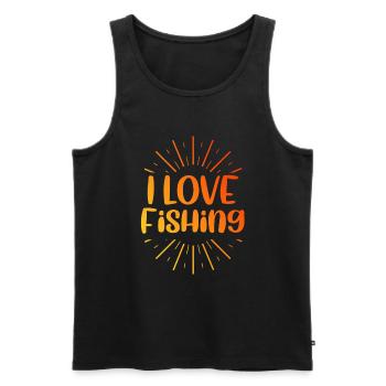I love fishing - Men's Premium Organic Tank Top - black - Front - AI Model Male 178 light (178cm)