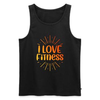I love fitness - Men's Premium Organic Tank Top - black - Front - Michal (187cm)