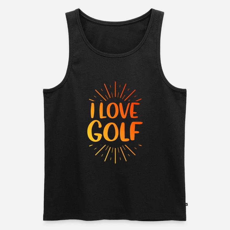 Ich liebe Golf - Männer Premium Bio Tank Top - Schwarz