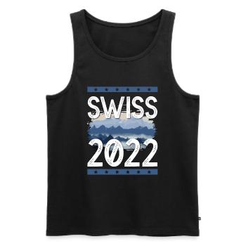 Swiss 2022 - Männer Premium Bio Tank Top - Schwarz - Vorne - Michal (187cm)