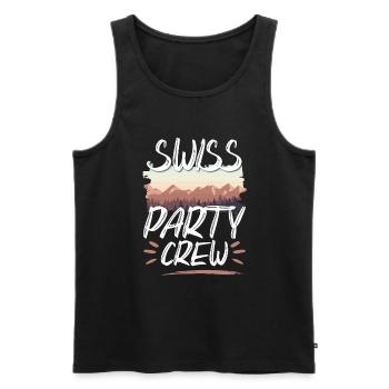 Swiss Party Crew - Débardeur bio Premium Homme - noir - Devant - Michal (187cm)