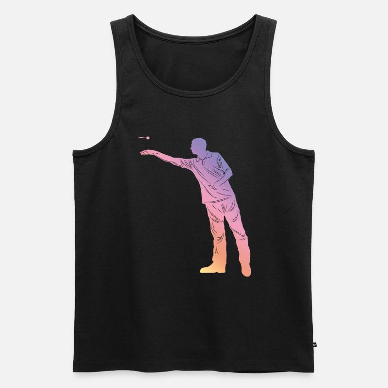 Darts Silhouette - Männer Premium Bio Tank Top - Schwarz