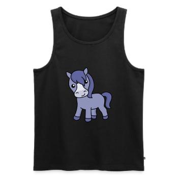Pferd Comic Tier - Männer Premium Bio Tank Top - Schwarz - Vorne - AI Model Male 178 light (178cm)