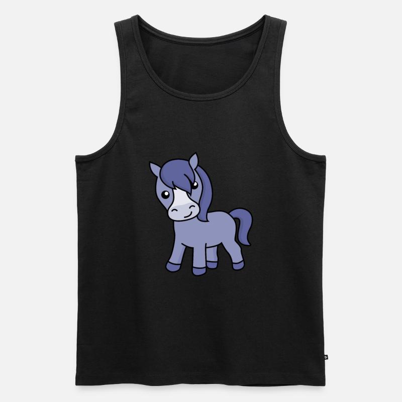 Pferd Comic Tier - Männer Premium Bio Tank Top - Schwarz