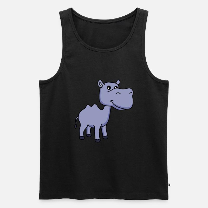 Kamel Comic - Männer Premium Bio Tank Top - Schwarz