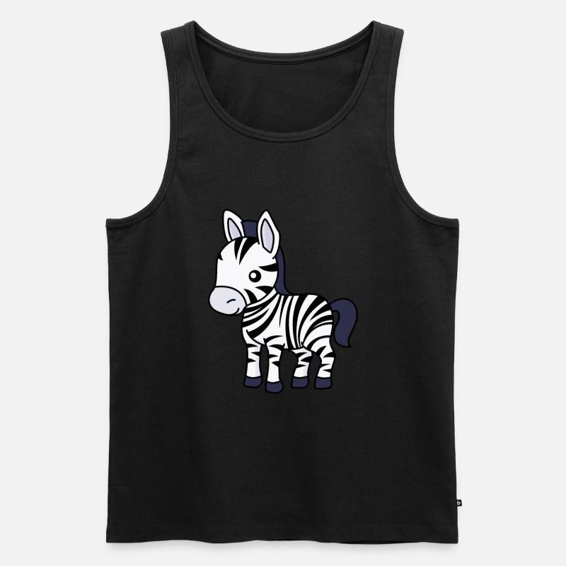 Zebra Comic Animal - Débardeur bio Premium Homme - noir