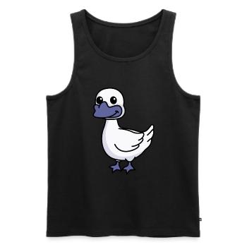 Gans Comic Tier - Männer Premium Bio Tank Top - Schwarz - Vorne - AI Model Male 178 light (178cm)