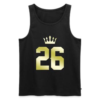 26 Number crown - Men's Premium Organic Tank Top - black - Front - Michal (187cm)