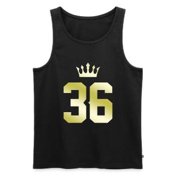 36 Number crown - Men's Premium Organic Tank Top - black - Front - Michal (187cm)