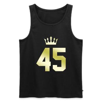 45 Couronne numérique - Débardeur bio Premium Homme - noir - Devant - Michal (187cm)