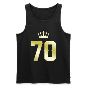 70 Number Crown - Men's Premium Organic Tank Top - black - Front - Michal (187cm)