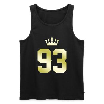93 Couronne numérique - Débardeur bio Premium Homme - noir - Devant - Michal (187cm)