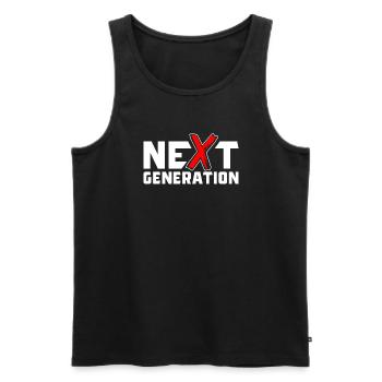 Lettres X de nouvelle génération / symbole X - Débardeur bio Premium Homme - noir - Devant - Michal (187cm)