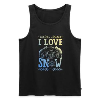 J’aime la neige - Débardeur bio Premium Homme - noir - Devant - Michal (187cm)