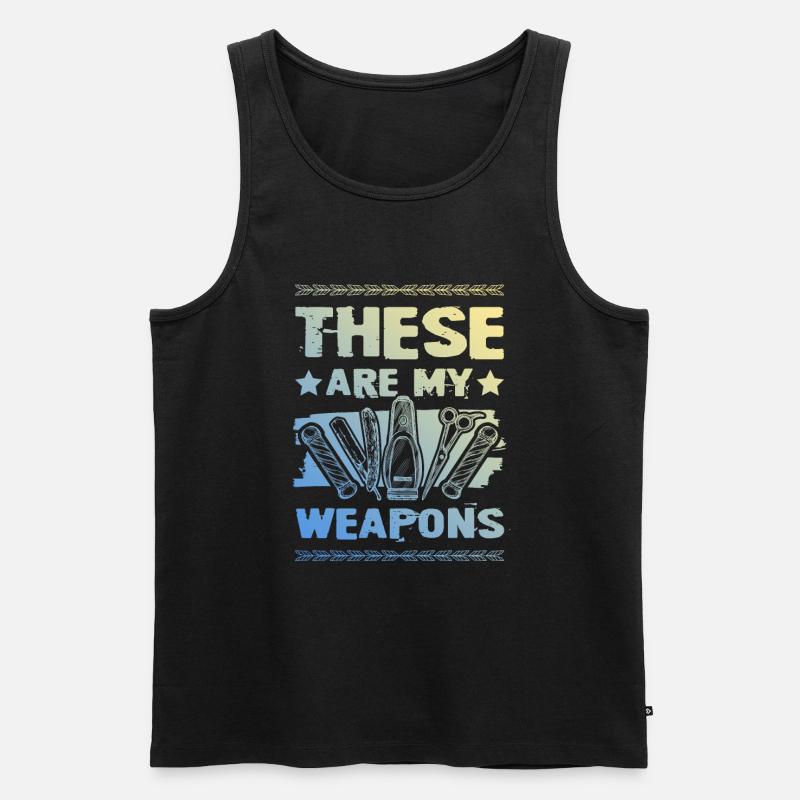 Barber weapons - Männer Premium Bio Tank Top - Schwarz