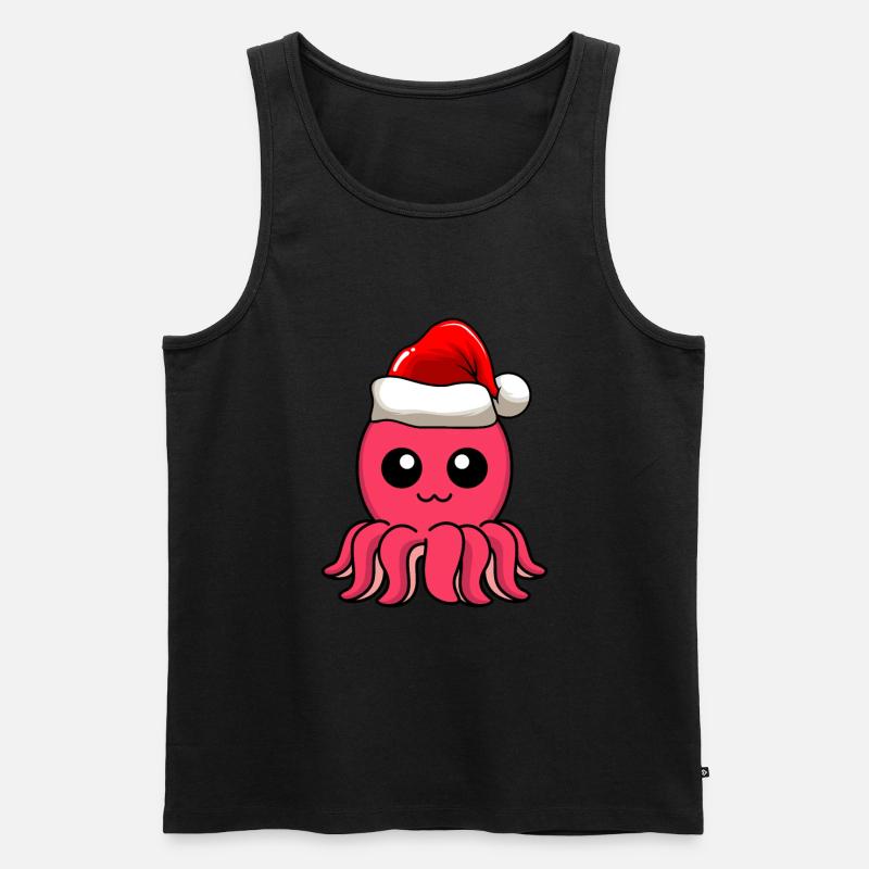 Krake Comic Weihnachten - Männer Premium Bio Tank Top - Schwarz