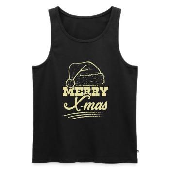Merry X-Mas - Men's Premium Organic Tank Top - black - Front - Michal (187cm)