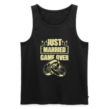 Just Married Game over - Men's Premium Organic Tank Top - black - Front - Michal (187cm)