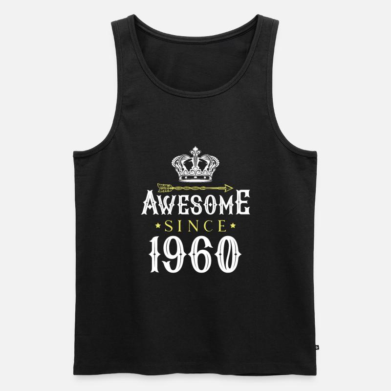 1960 awesome since - Männer Premium Bio Tank Top - Schwarz