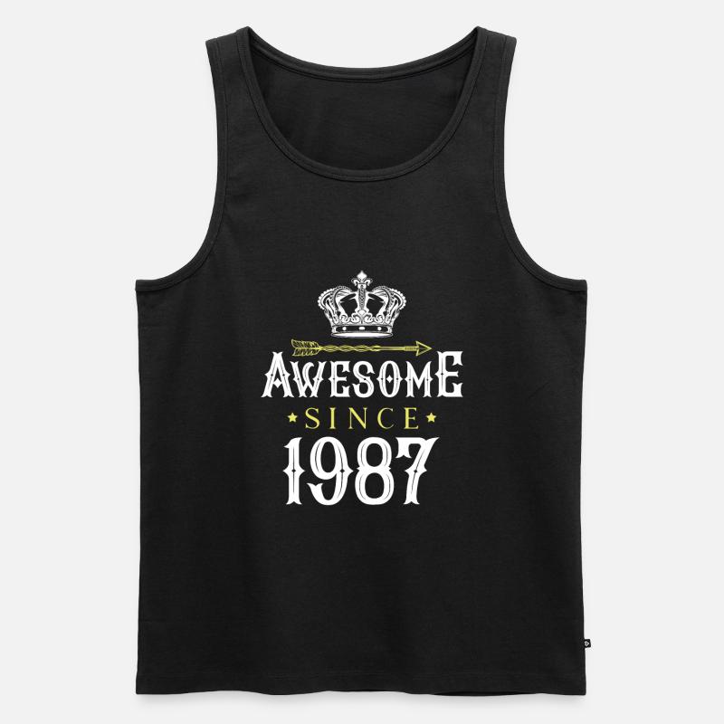 1987 awesome since - Männer Premium Bio Tank Top - Schwarz