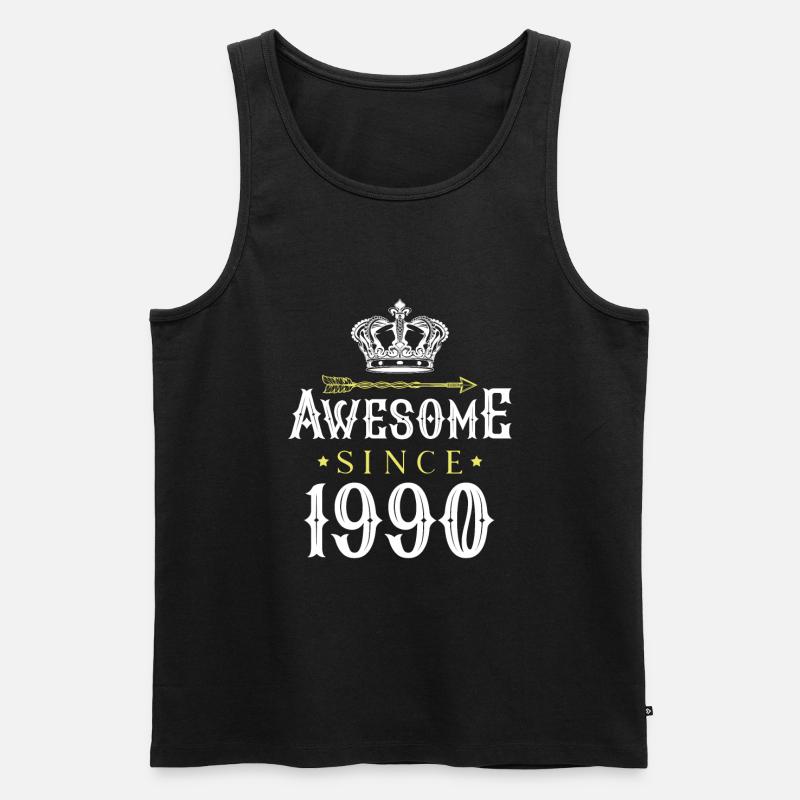 1990 awesome since - Männer Premium Bio Tank Top - Schwarz