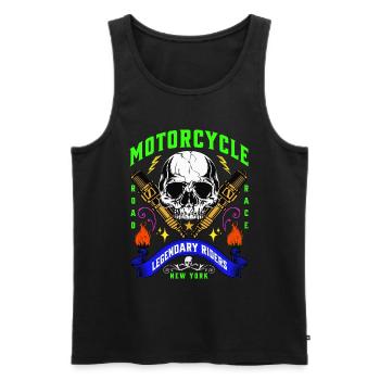 MOTORCYCLE NEWYORK - Débardeur bio Premium Homme - noir - Devant - AI Model Male 178 light (178cm)
