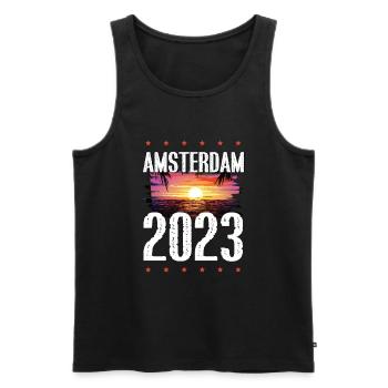 Amsterdam 2023 - Men's Premium Organic Tank Top - black - Front - Michal (187cm)