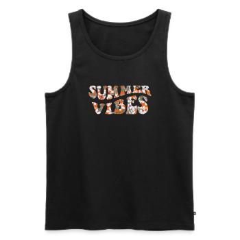 Summer Vibes Summer Mood Holiday - Men's Premium Organic Tank Top - black - Front - AI Model Male 178 light (178cm)