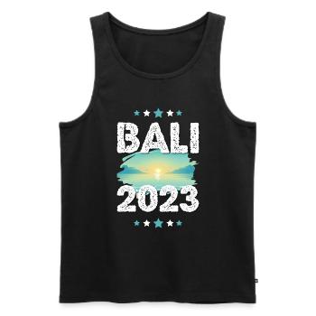 Bali 2023 - Débardeur bio Premium Homme - noir - Devant - AI Model Male 178 light (178cm)