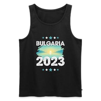 Bulgaria 2023 - Men's Premium Organic Tank Top - black - Front - Michal (187cm)