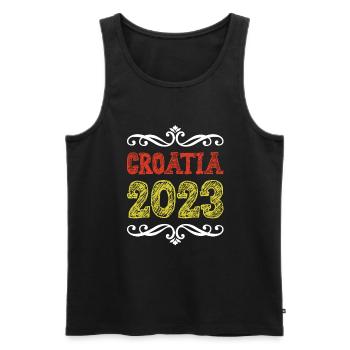 Croatia 2023 - Men's Premium Organic Tank Top - black - Front - Michal (187cm)