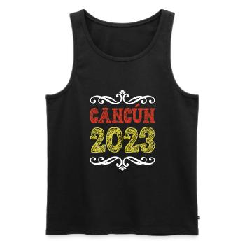 Cancun 2023 - Débardeur bio Premium Homme - noir - Devant - Michal (187cm)