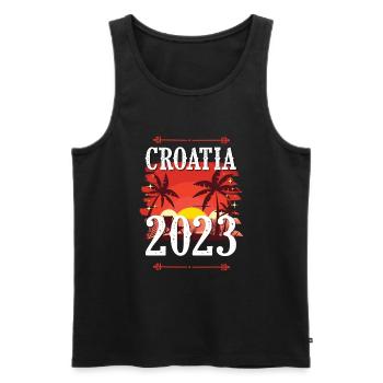 Croatia 2023 - Men's Premium Organic Tank Top - black - Front - Michal (187cm)