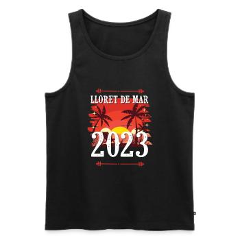 lloret de mar 2023 - Men's Premium Organic Tank Top - black - Front - Michal (187cm)