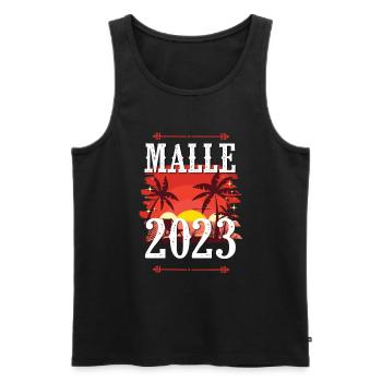 Malle 2023 - Men's Premium Organic Tank Top - black - Front - Michal (187cm)