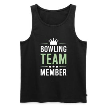 Bowling Team - Männer Premium Bio Tank Top - Schwarz - Vorne - Michal (187cm)