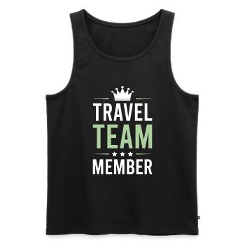 Travel Team - Männer Premium Bio Tank Top - Schwarz - Vorne - Michal (187cm)