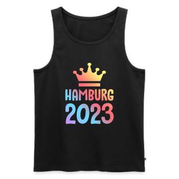 Hambourg 2023 Krone - Débardeur bio Premium Homme - noir - Devant - Michal (187cm)