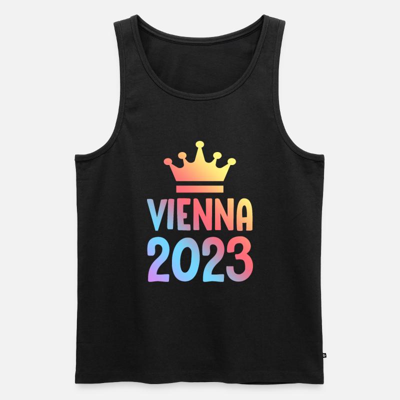 Vienna 2023 Wien Krone - Männer Premium Bio Tank Top - Schwarz