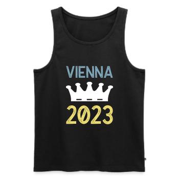 Vienna 2023 Wien Krone - Men's Premium Organic Tank Top - black - Front - AI Model Male 178 light (178cm)