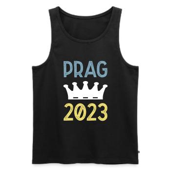 Prague 2023 Krona - Men's Premium Organic Tank Top - black - Front - AI Model Male 178 light (178cm)